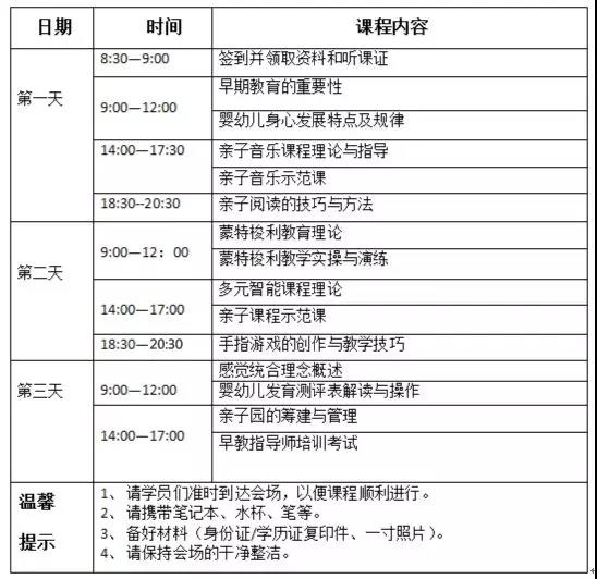 2018年厦门早期教育指导师资格证书培训招生简章