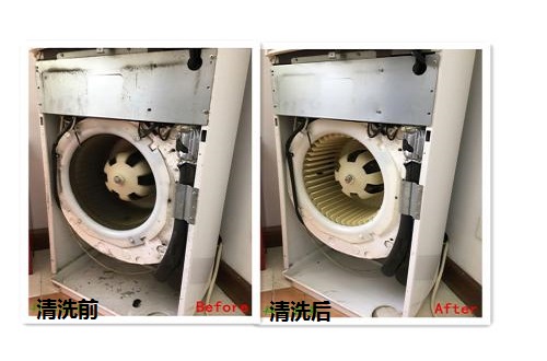 柜机清洗前后对比图